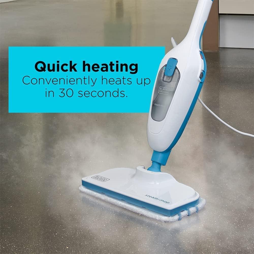 ممسحة بخار ابيض/ازرق 1300 واط بلاك اند ديكر 1300W STEAM-MOP — صورة 4