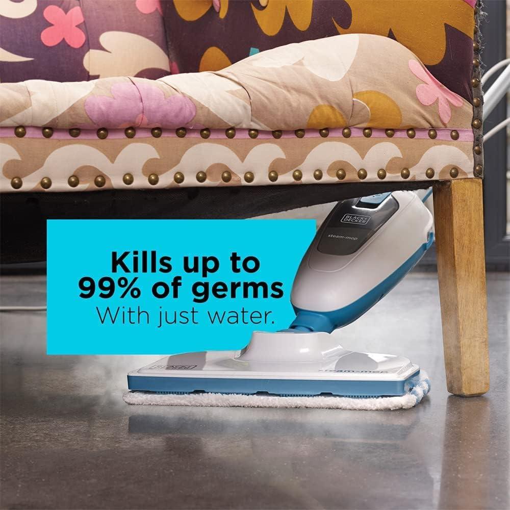 ممسحة بخار ابيض/ازرق 1300 واط بلاك اند ديكر 1300W STEAM-MOP — صورة 5