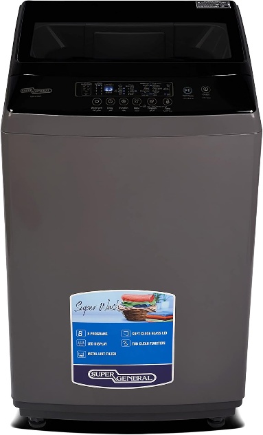 غسالة ملابس تعبئة علوية 10 كجم سوبر جنرال KSGW1026 Silver