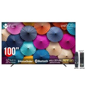 ام تي سي شاشة 100 بوصة سمارت - WebOS - ماجيك ريموت - دقة UHD - موديل MT100UH200WVWOS